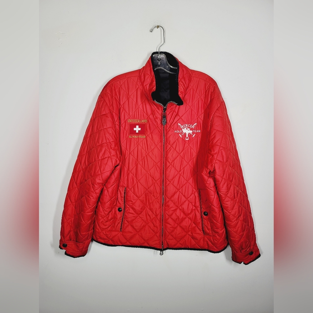Ralph Lauren Mercer Polo Team Red Quilted Puffer Jacket, Size XL